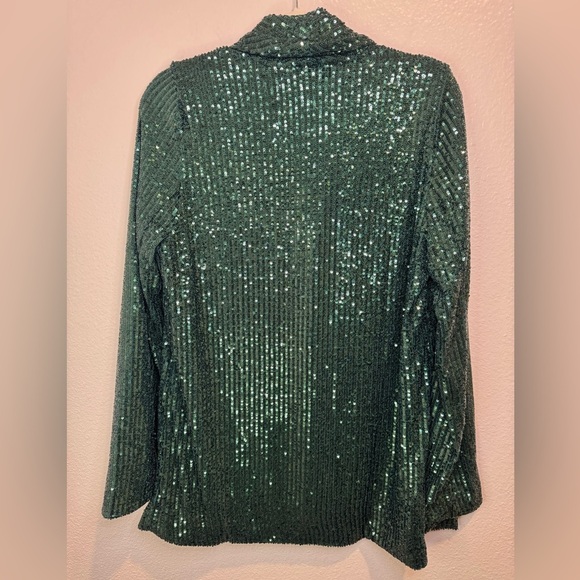 SHOW ME YOUR MUMU Women's Dance Sequins Blazer in emerald green Size S‎ - Picture 9 of 9
